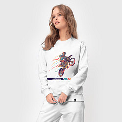 Костюм хлопковый женский Motocross Z, цвет: белый — фото 2