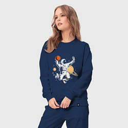 Костюм хлопковый женский Space bascetball, цвет: тёмно-синий — фото 2