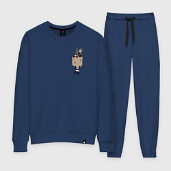 Костюм хлопковый женский Панды, цвет: тёмно-синий