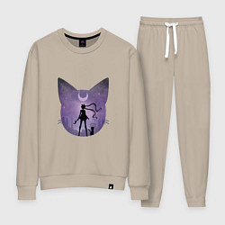 Костюм хлопковый женский Лунный воен, цвет: миндальный