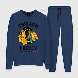 Костюм хлопковый женский CHICAGO BLACKHAWKS NHL, цвет: тёмно-синий