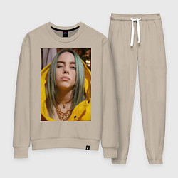 Костюм хлопковый женский Билли Айлиш Billie Eilish, цвет: миндальный