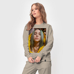 Костюм хлопковый женский Билли Айлиш Billie Eilish, цвет: миндальный — фото 2