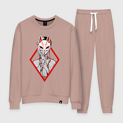 Костюм хлопковый женский Женщина в маске, цвет: пыльно-розовый