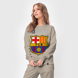 Костюм хлопковый женский Barcelona FC, цвет: миндальный — фото 2