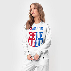 Костюм хлопковый женский Barcelona FC, цвет: белый — фото 2