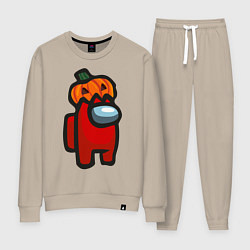 Костюм хлопковый женский HALLOWEEN IS AMONG US, цвет: миндальный