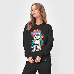 Костюм хлопковый женский Unicorn hipster, цвет: черный — фото 2