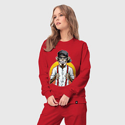 Костюм хлопковый женский Monkey hipster, цвет: красный — фото 2