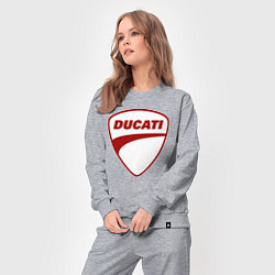 Костюм хлопковый женский Ducati Logo Дукати Лого Z, цвет: меланж — фото 2