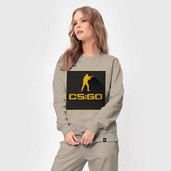 Костюм хлопковый женский CS GO Z, цвет: миндальный — фото 2