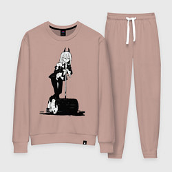 Костюм хлопковый женский Человек бензопила Пауэр, цвет: пыльно-розовый