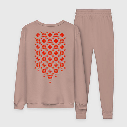 Женский костюм Белорусская вышиванка / Пыльно-розовый – фото 2