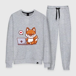 Женский костюм Cute fox and laptop
