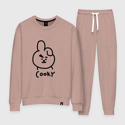 Костюм хлопковый женский COOKY BTS, цвет: пыльно-розовый