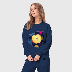 Костюм хлопковый женский Space Apple Космическое яблоко, цвет: тёмно-синий — фото 2