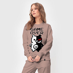 Костюм хлопковый женский MONOKUMA GAME OVER, цвет: пыльно-розовый — фото 2