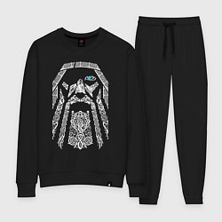 Костюм хлопковый женский БОГ ОДИН, цвет: черный