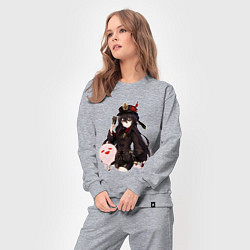 Костюм хлопковый женский Ху Тао, цвет: меланж — фото 2