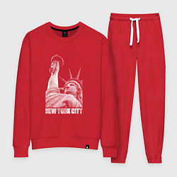 Костюм хлопковый женский Statue Of Liberty, цвет: красный