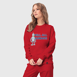 Костюм хлопковый женский Бендер Родригес, цвет: красный — фото 2