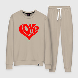 Костюм хлопковый женский ЛЮБОВЬ LOVE Z, цвет: миндальный