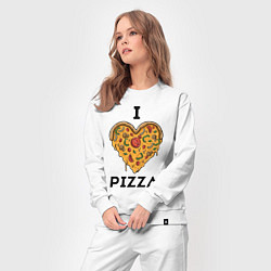 Костюм хлопковый женский I LOVE PIZZA Я ЛЮБЛЮ ПИЦЦУ Z, цвет: белый — фото 2