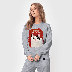 Костюм хлопковый женский Котик ШТОШ, цвет: меланж — фото 2