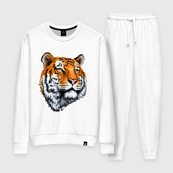 Костюм хлопковый женский Тигр, цвет: белый