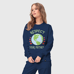 Костюм хлопковый женский Respect Earth, цвет: тёмно-синий — фото 2