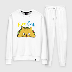 Костюм хлопковый женский Taco Cat, цвет: белый
