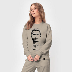 Костюм хлопковый женский Ronaldo Manchester United Portugal, цвет: миндальный — фото 2