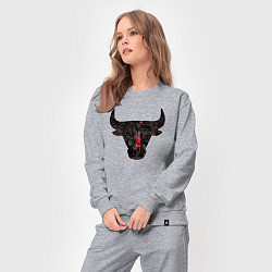 Костюм хлопковый женский Bulls - Jordan, цвет: меланж — фото 2