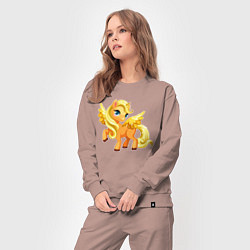 Костюм хлопковый женский Золотой единорожка, цвет: пыльно-розовый — фото 2