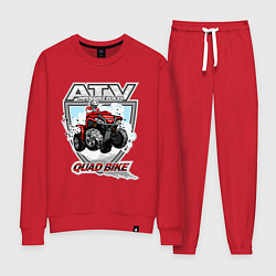 Костюм хлопковый женский Квадроцикл, цвет: красный