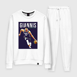 Костюм хлопковый женский Giannis - Bucks, цвет: белый