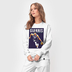 Костюм хлопковый женский Giannis - Bucks, цвет: белый — фото 2