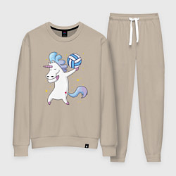 Костюм хлопковый женский Unicorn Volleyball, цвет: миндальный