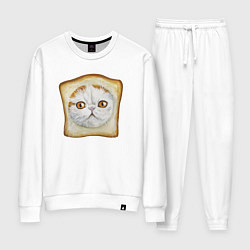 Костюм хлопковый женский Bread Cat, цвет: белый