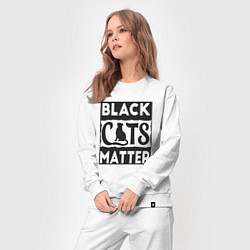 Костюм хлопковый женский Black Cats Matter, цвет: белый — фото 2