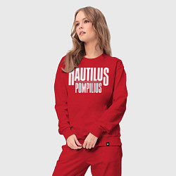 Костюм хлопковый женский Nautilus Pompilius логотип, цвет: красный — фото 2
