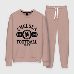 Костюм хлопковый женский Chelsea Football Club, цвет: пыльно-розовый