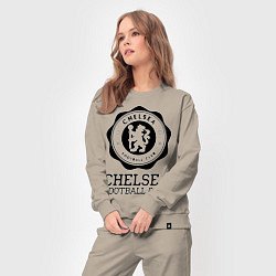 Костюм хлопковый женский Chelsea FC: Emblem, цвет: миндальный — фото 2