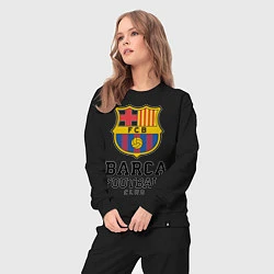 Костюм хлопковый женский Barcelona Football Club, цвет: черный — фото 2