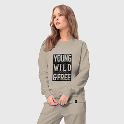 Костюм хлопковый женский YOUNG WILD &FREE, цвет: миндальный — фото 2