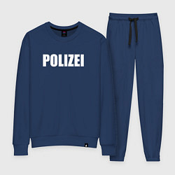 Костюм хлопковый женский POLIZEI Полиция Надпись Белая, цвет: тёмно-синий