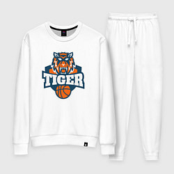 Костюм хлопковый женский Tiger Basketball, цвет: белый