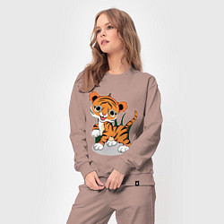 Костюм хлопковый женский Тигренок, цвет: пыльно-розовый — фото 2