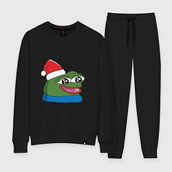 Костюм хлопковый женский Pepe, pepe happy, Пепе хеппи, pepe happy new year, цвет: черный