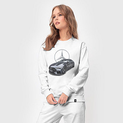 Костюм хлопковый женский Mercedes AMG motorsport, цвет: белый — фото 2